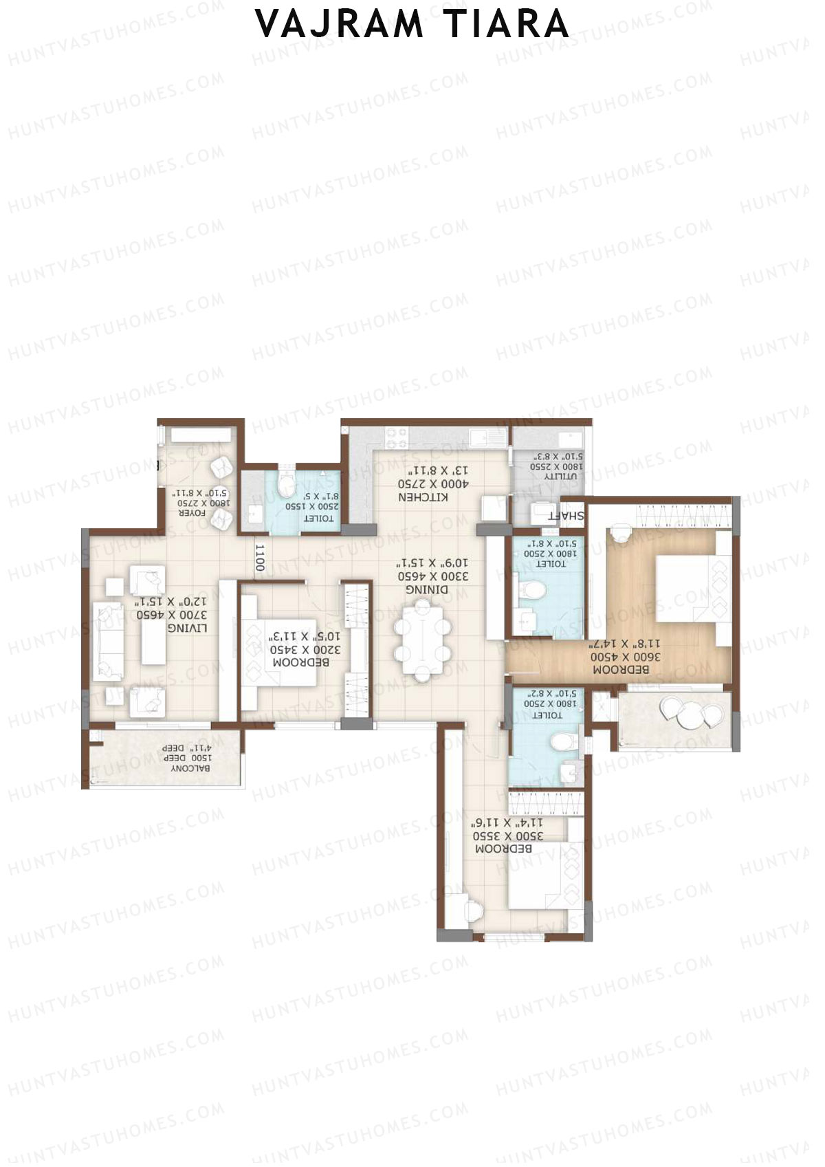 Vajram Tiara Block B Unit 3 (Type SAPPHIRE) Floor Plan