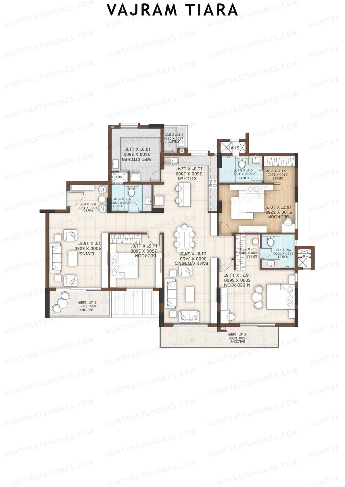 Vajram Tiara Block C Unit 1 (Type EMARALD) Floor Plan