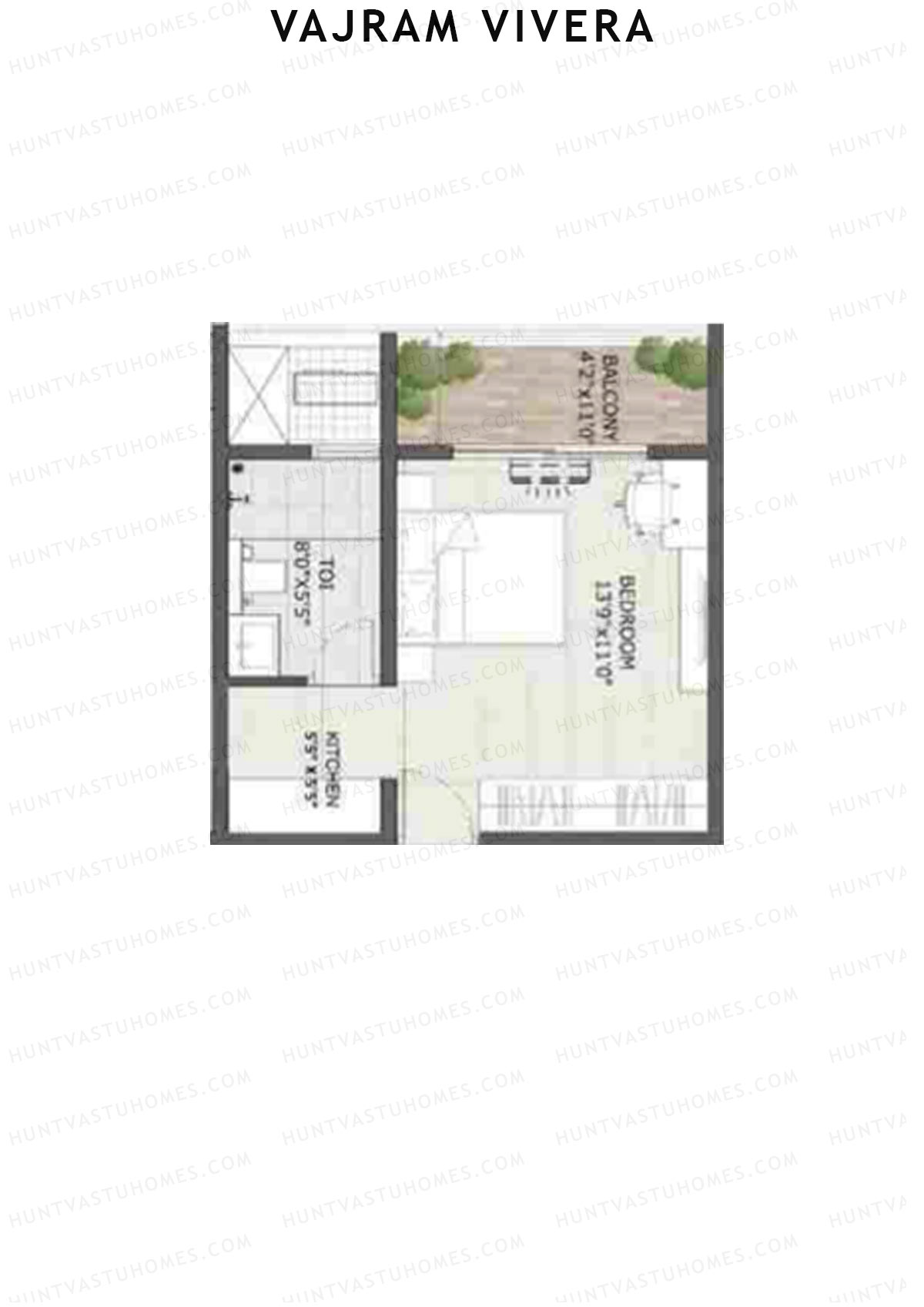 Vajram Vivera 2 Breeze Unit 1 (Type F1) Floor Plan