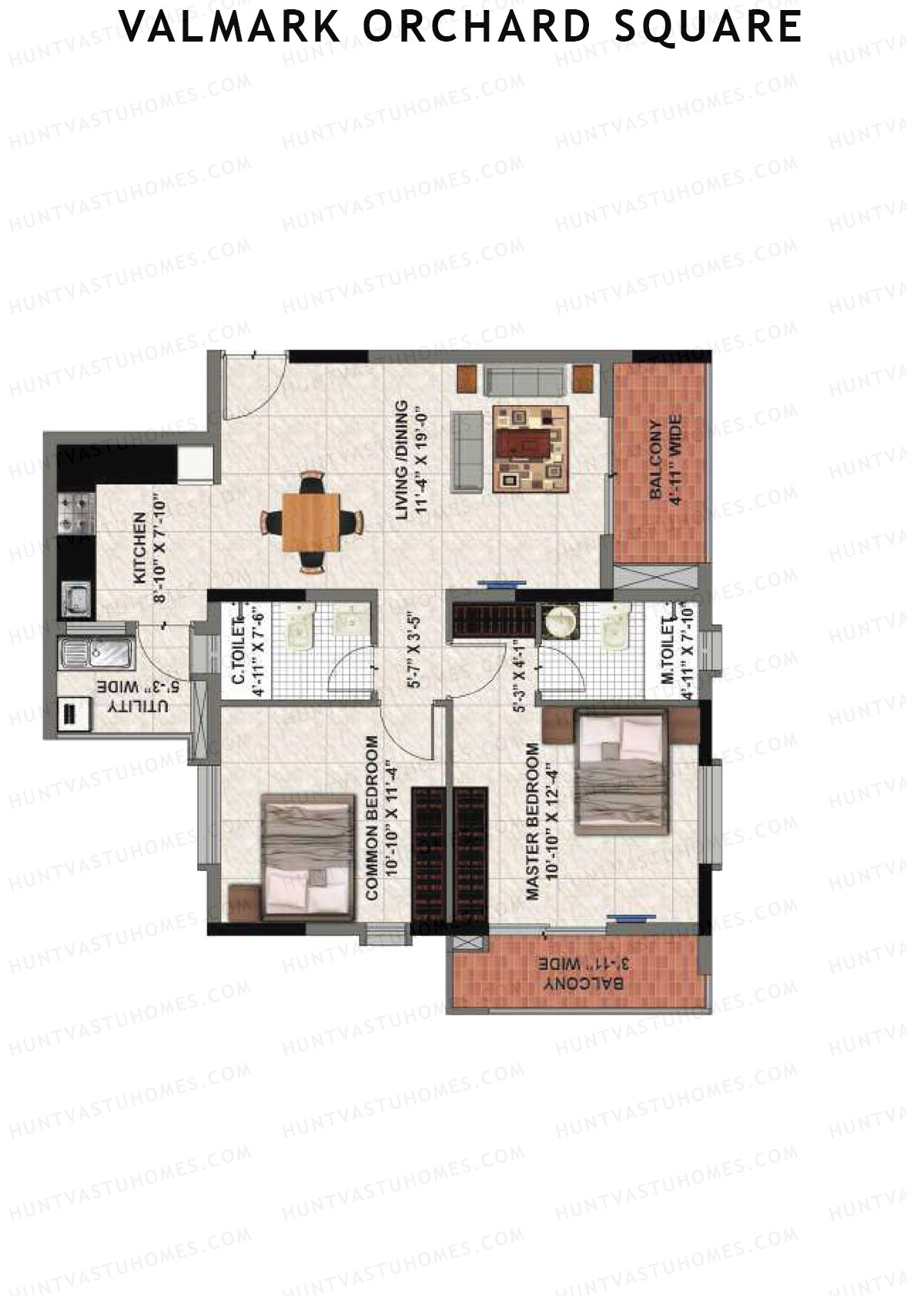 Valmark Orchard Square Block B Unit B2 Floor Plan