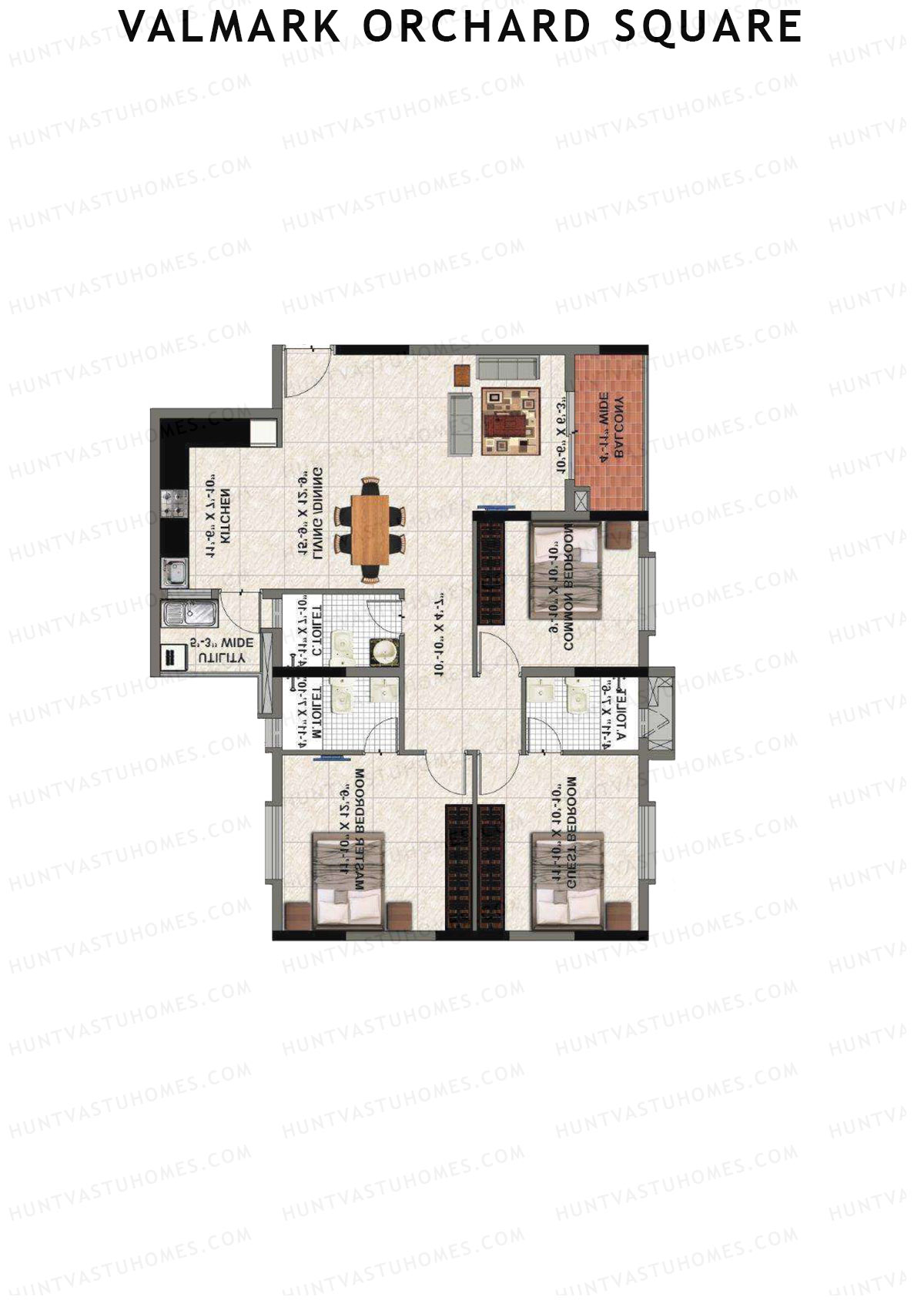 Valmark Orchard Square Block D Unit D2 Floor Plan