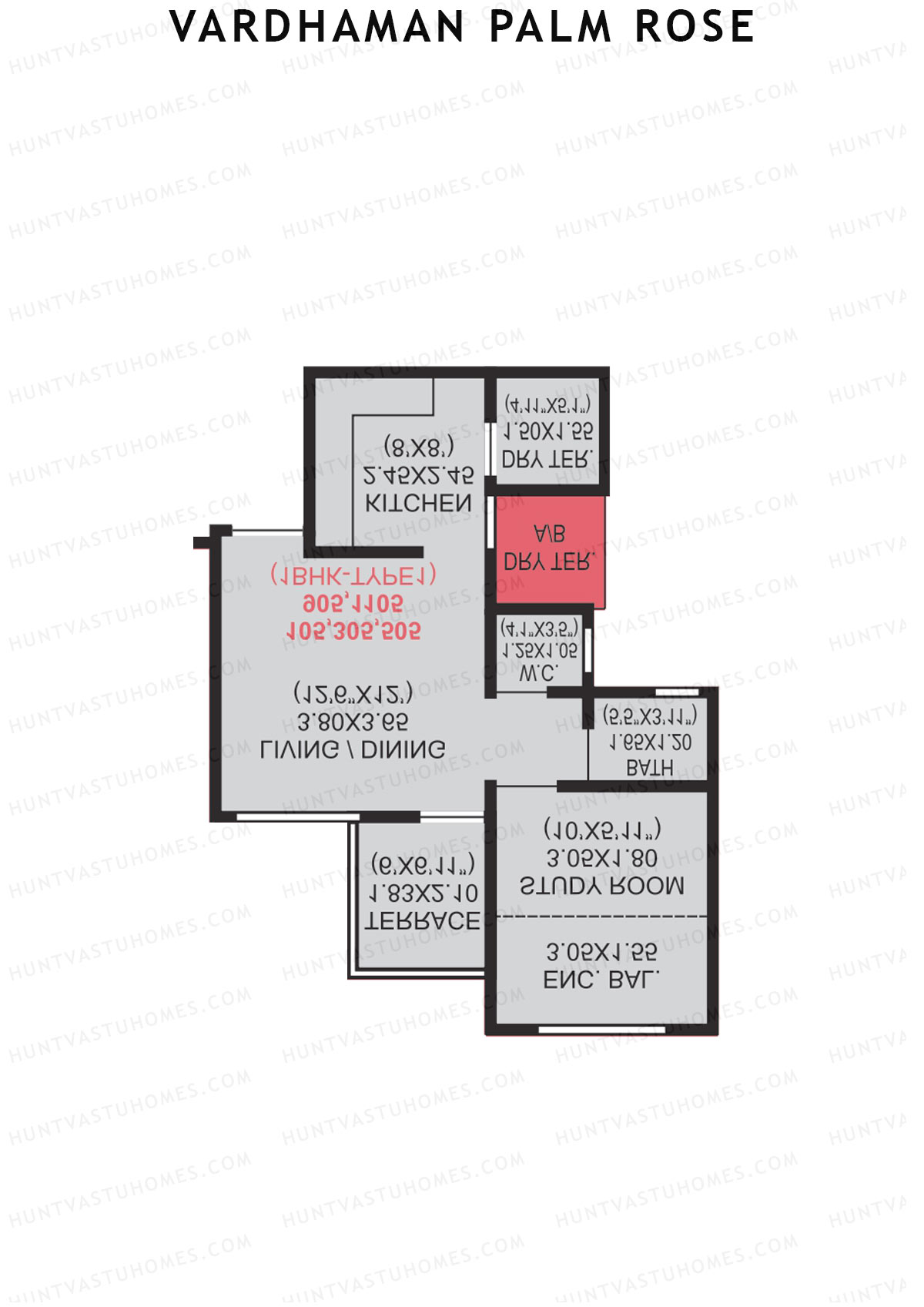 Vardhaman Palm Rose Wing A Unit 10 (Type 1) Floor Plan