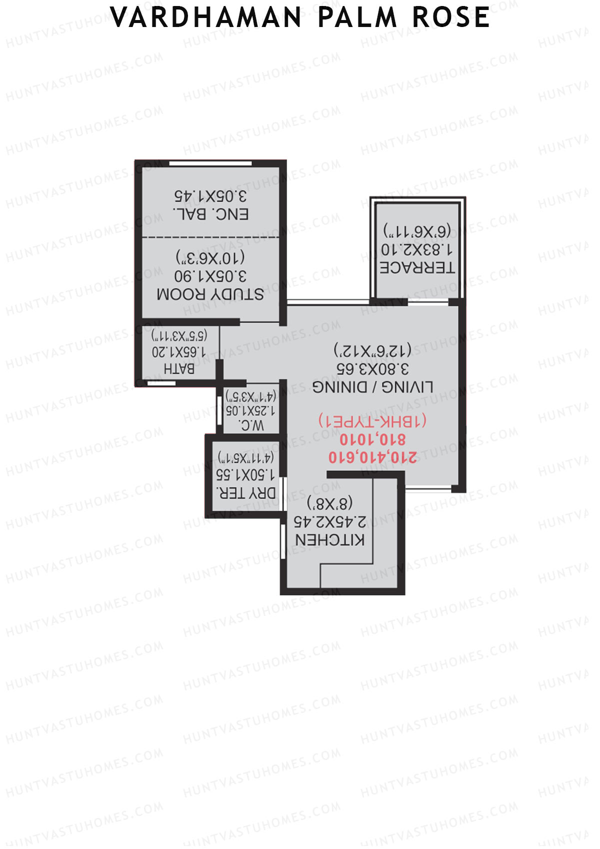 Vardhaman Palm Rose Wing A Unit 6 (Type 1) Floor Plan