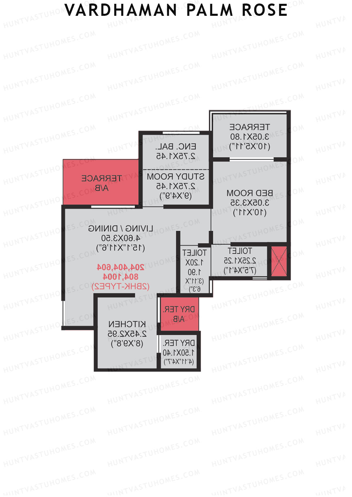 Vardhaman Palm Rose Wing A Unit 7 (Type 2) Floor Plan