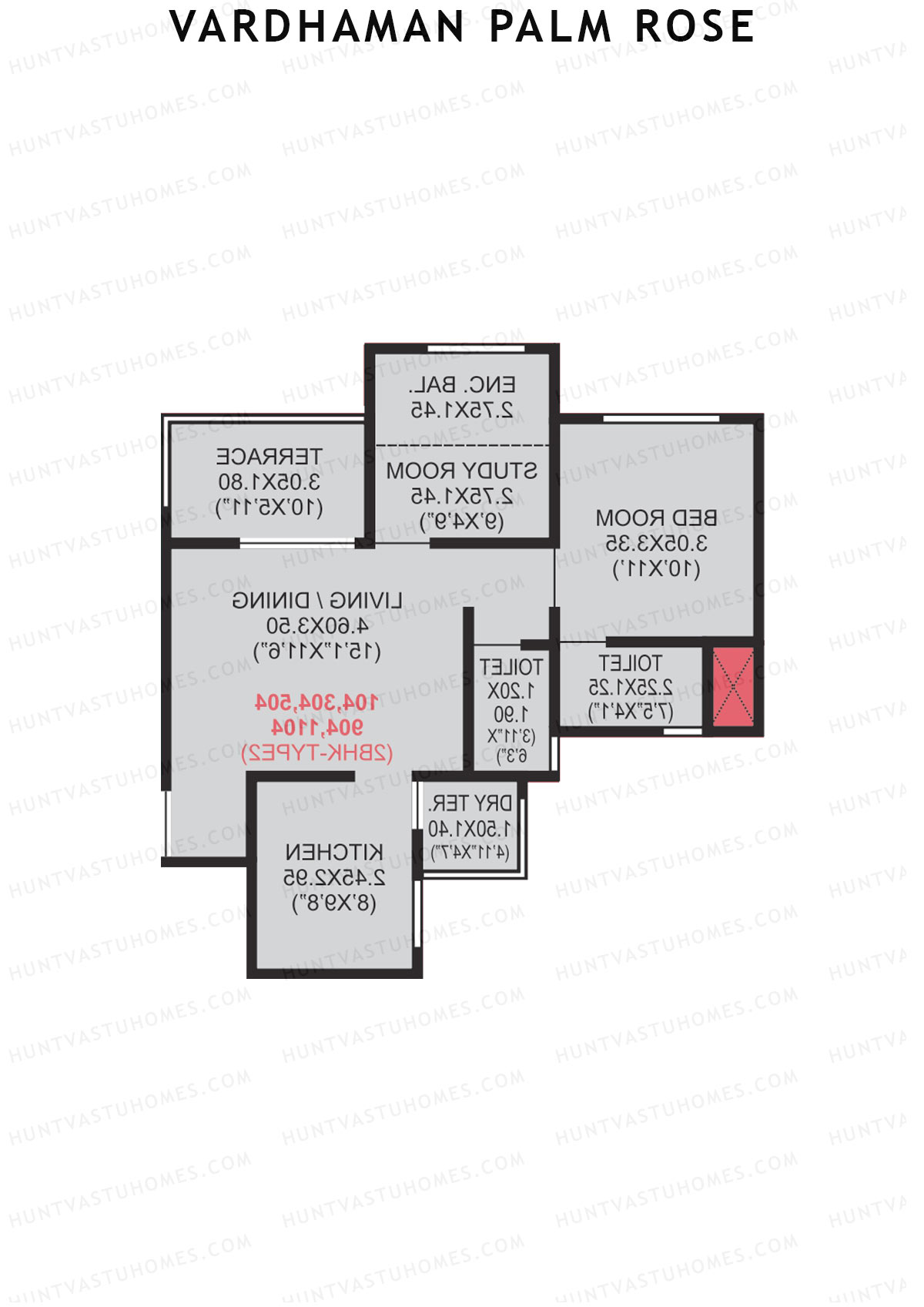 Vardhaman Palm Rose Wing A Unit 7 (Type 2) Floor Plan