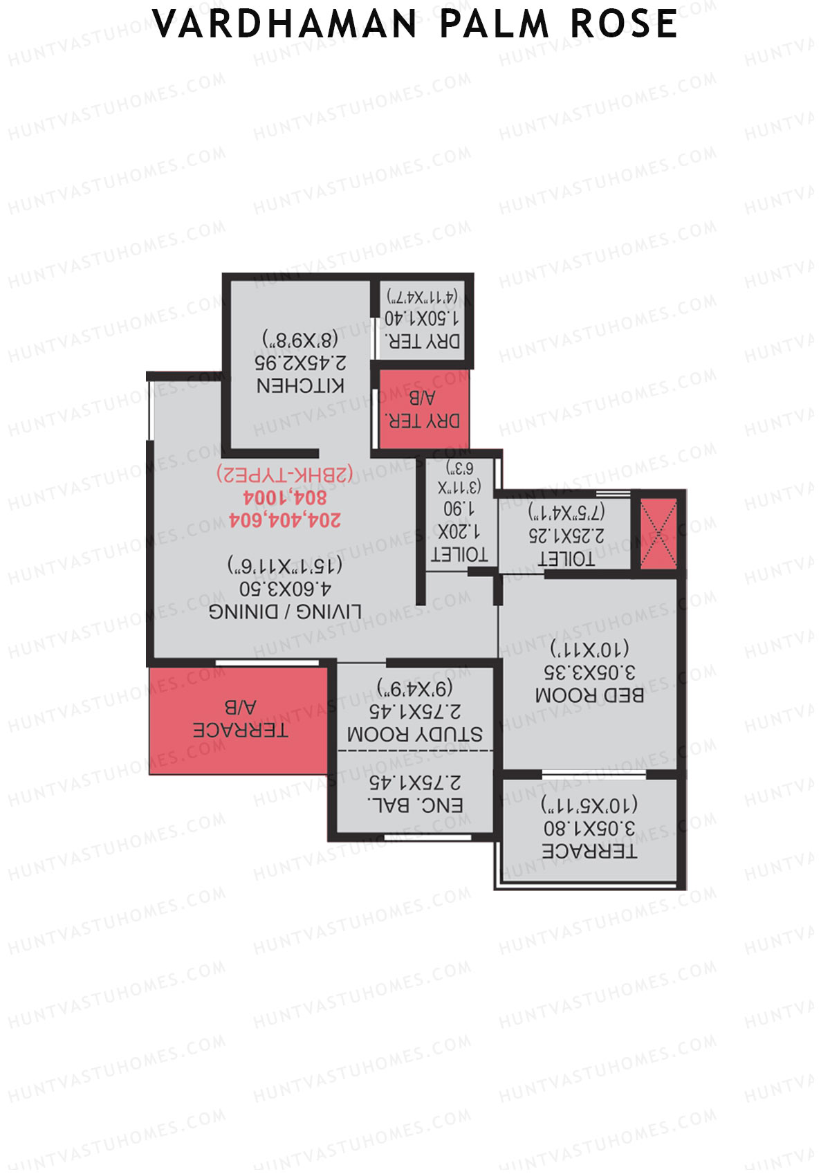 Vardhaman Palm Rose Wing A Unit 8 (Type 2) Floor Plan