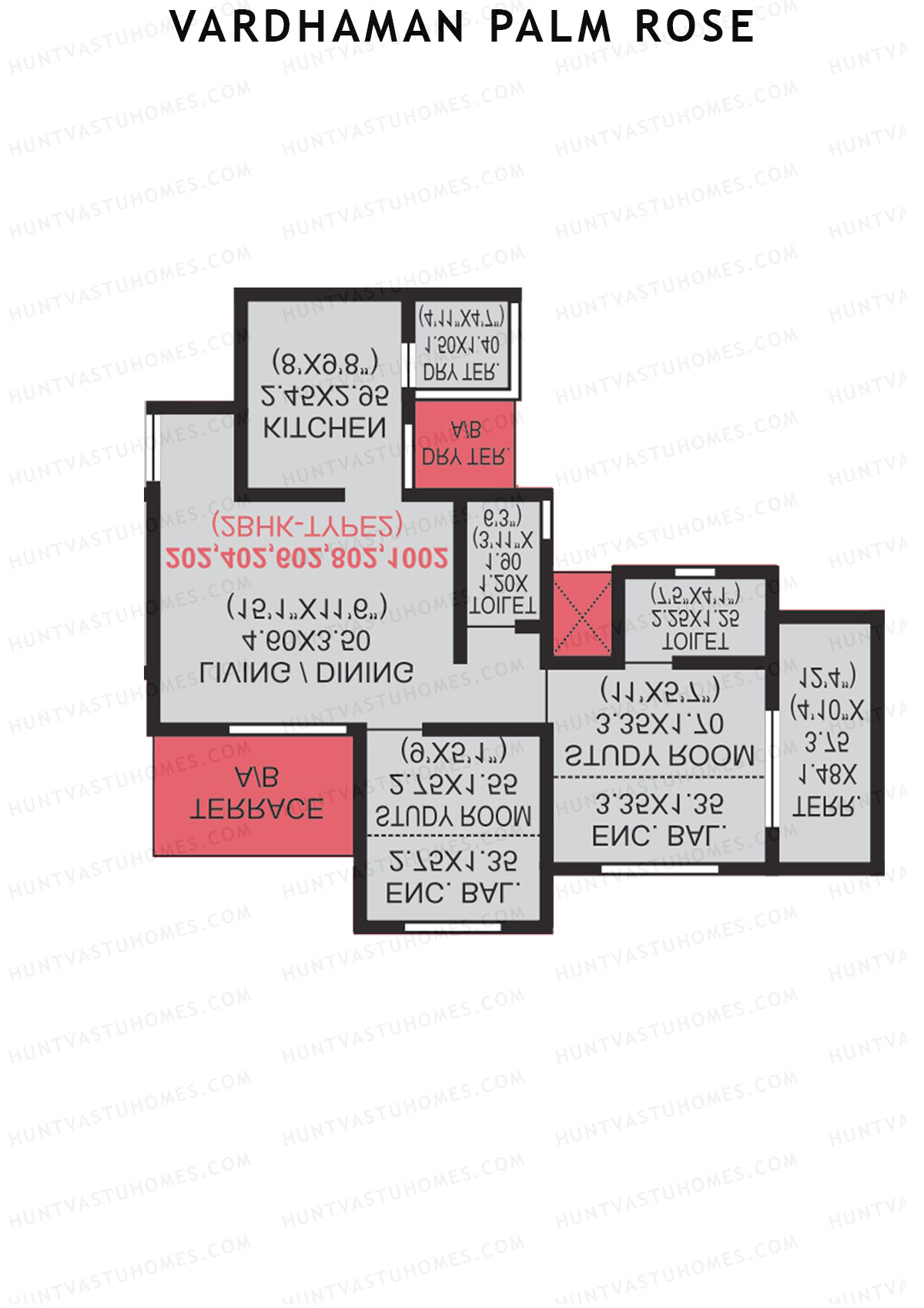 Vardhaman Palm Rose Wing C Unit 10 (Type 2) Floor Plan