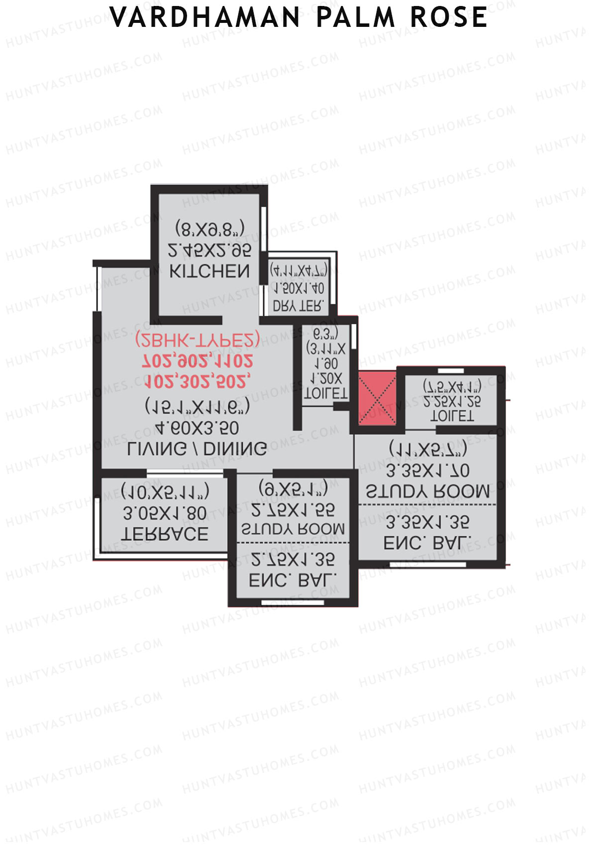 Vardhaman Palm Rose Wing C Unit 10 (Type 2) Floor Plan