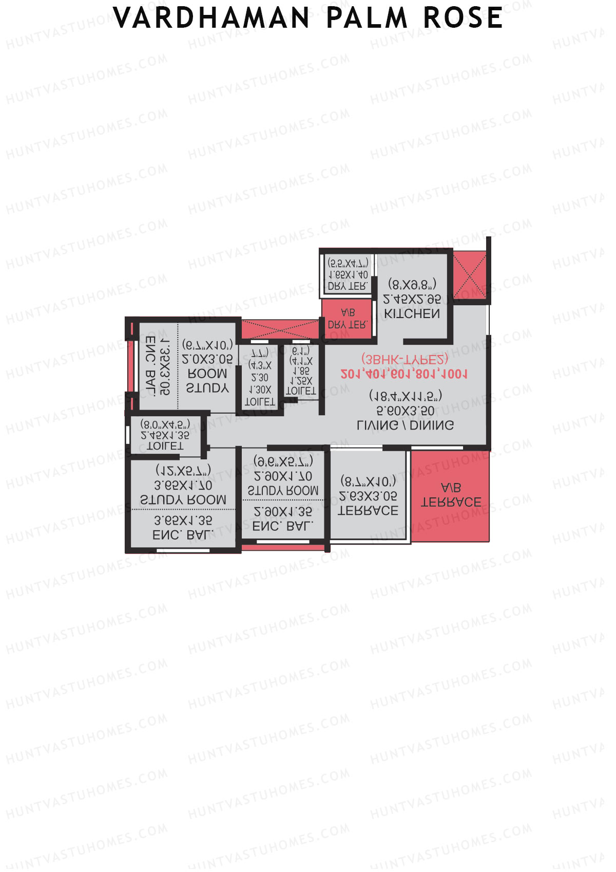 Vardhaman Palm Rose Wing C Unit 11 (Type 2) Floor Plan