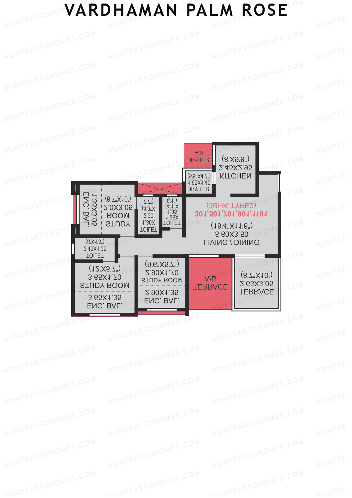 Vardhaman Palm Rose Wing C Unit 11 (Type 2) Floor Plan