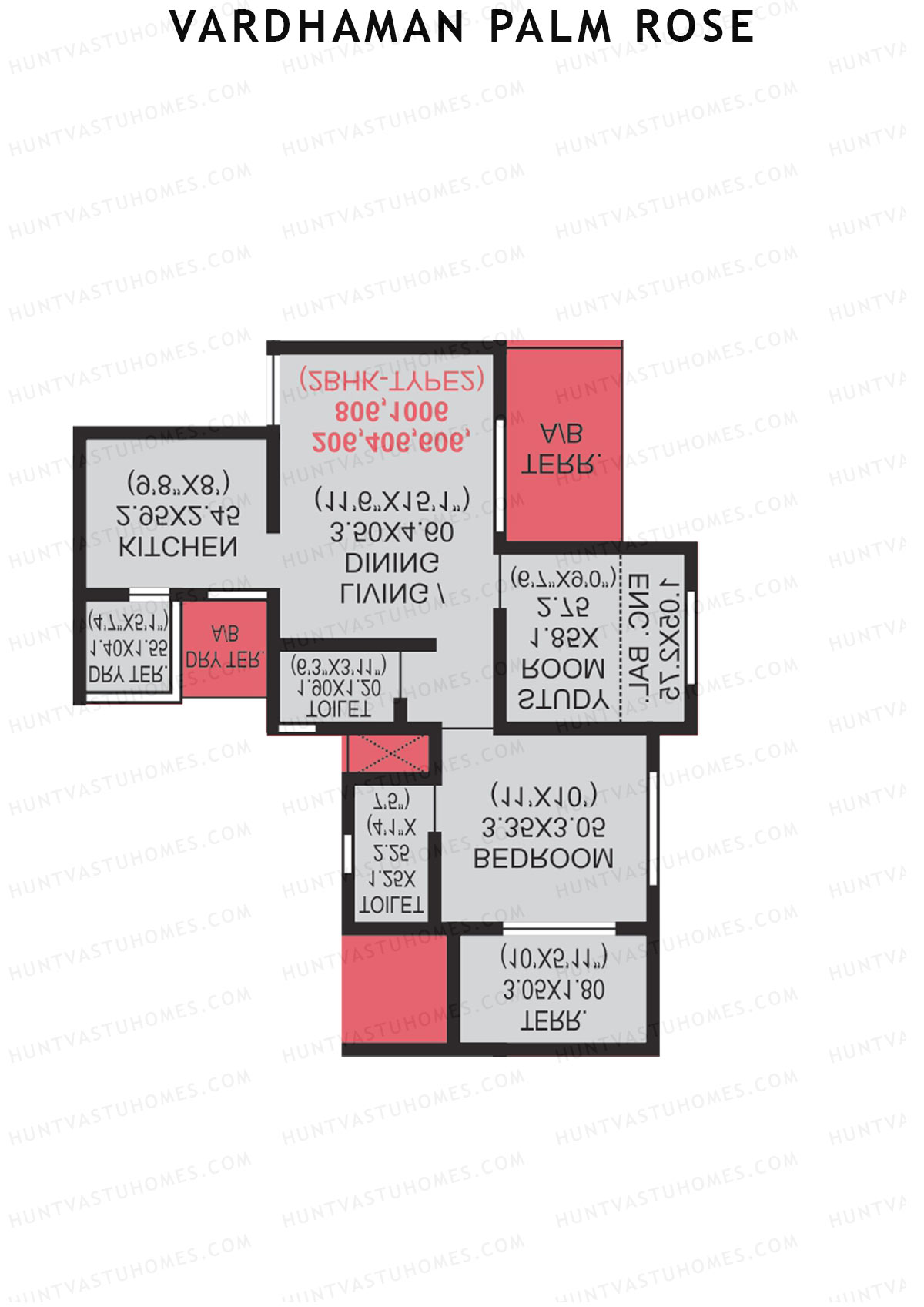 Vardhaman Palm Rose Wing C Unit 7 (Type 1) Floor Plan