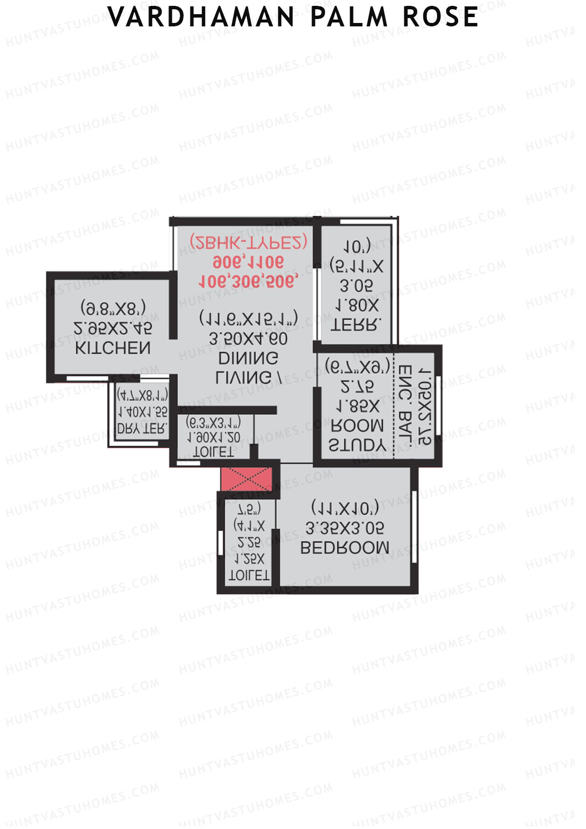 Vardhaman Palm Rose Wing C Unit 7 (Type 1) Floor Plan