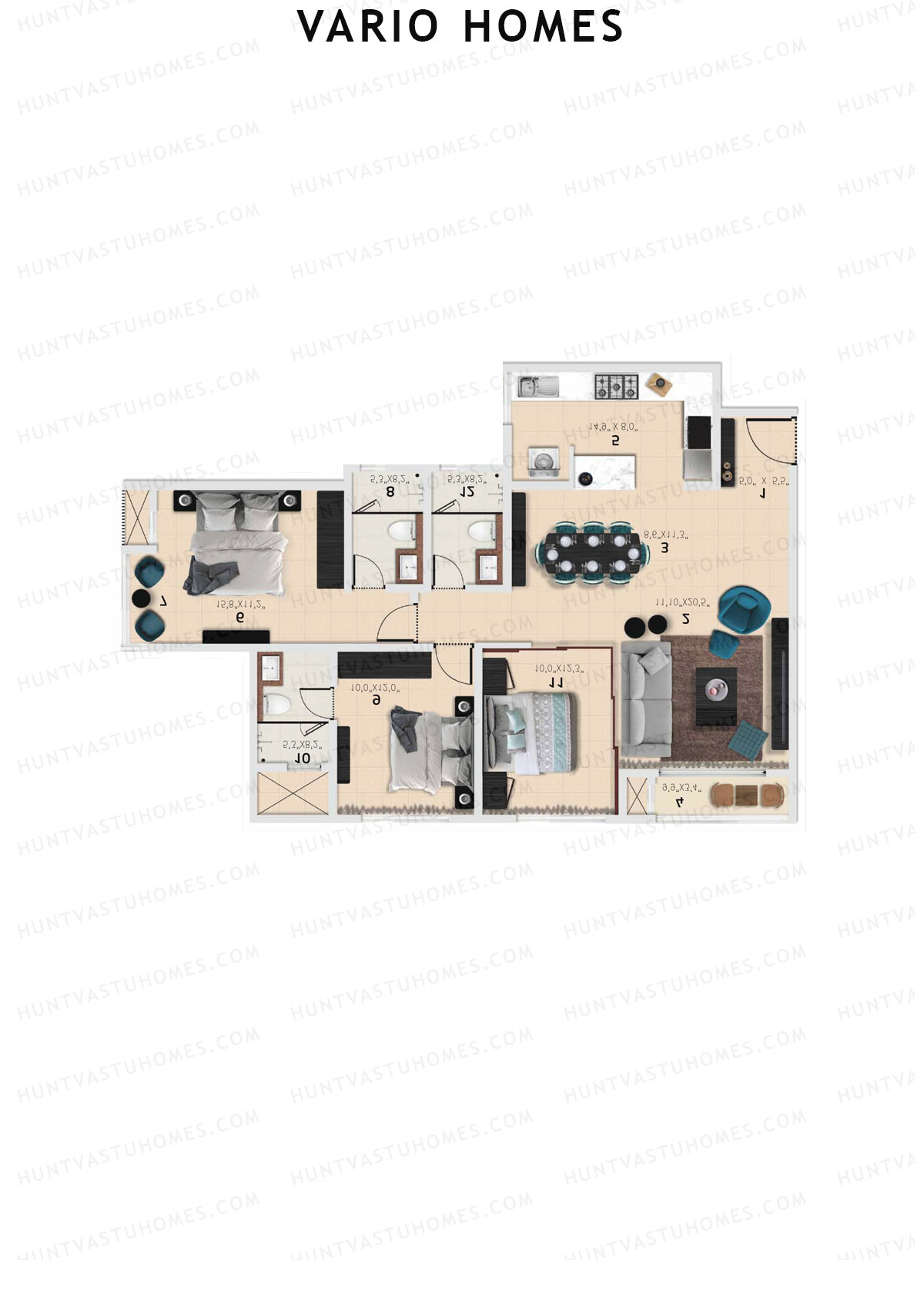 Vario Homes Tower A Unit 2 Floor Plan
