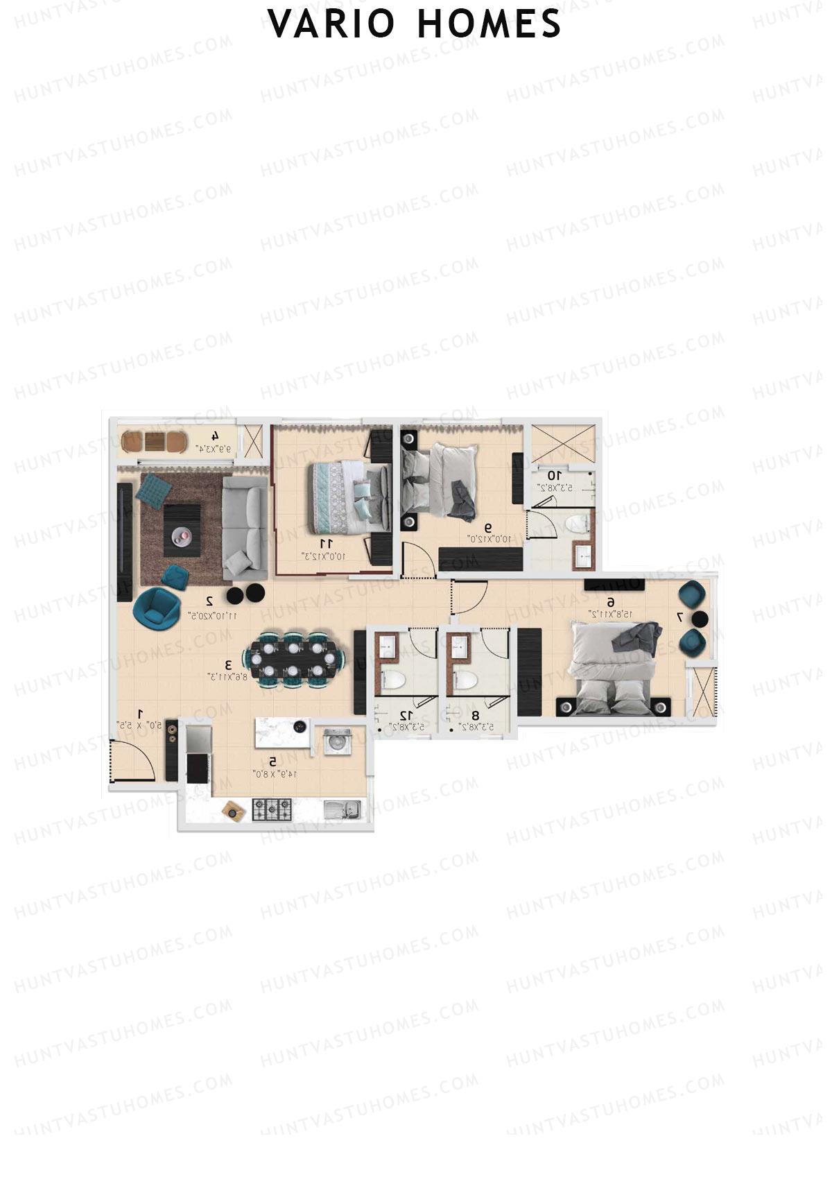 Vario Homes Tower B Unit 6 Floor Plan