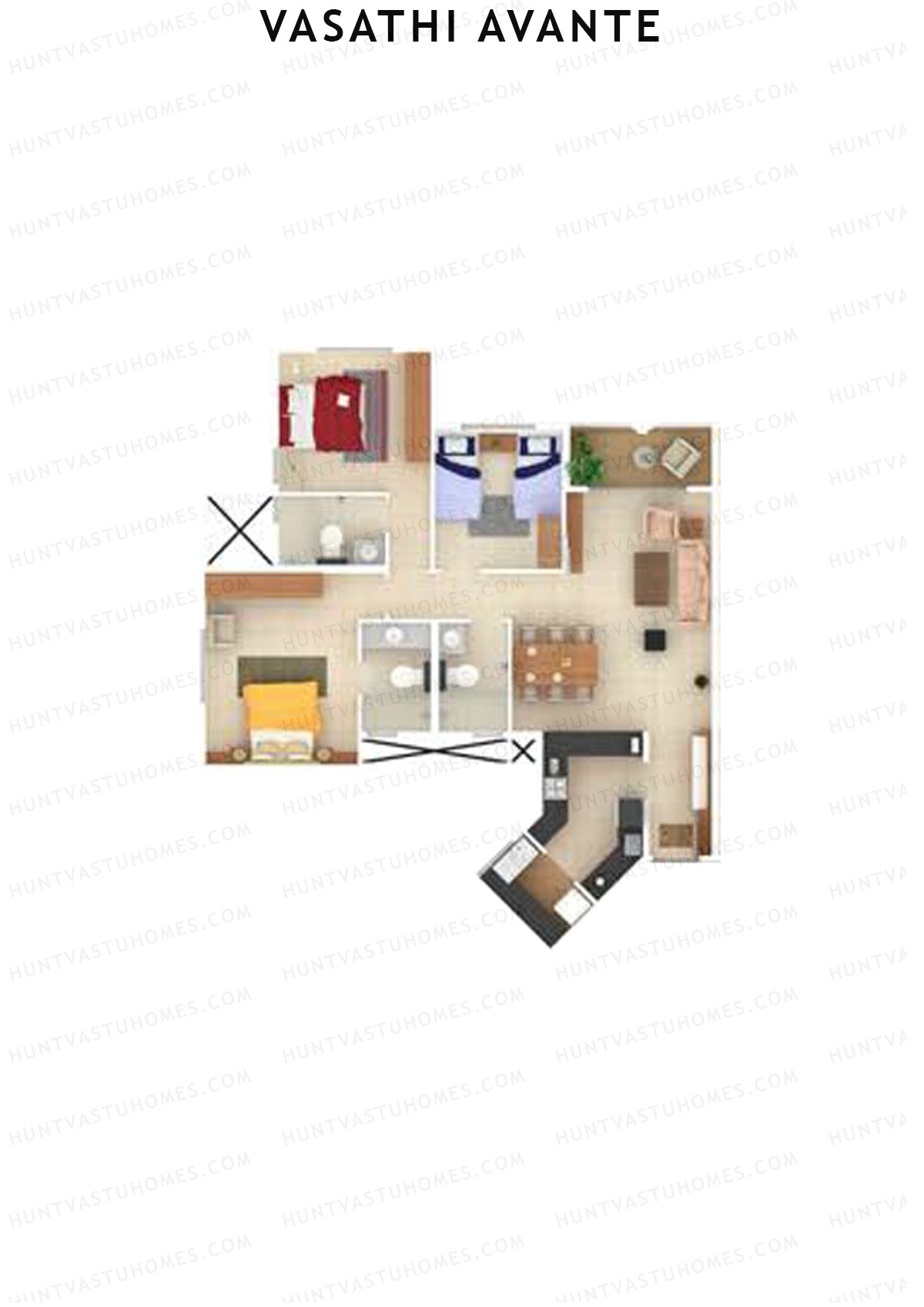Vasathi Avante Aspen Wing 1 Unit 1 Floor Plan