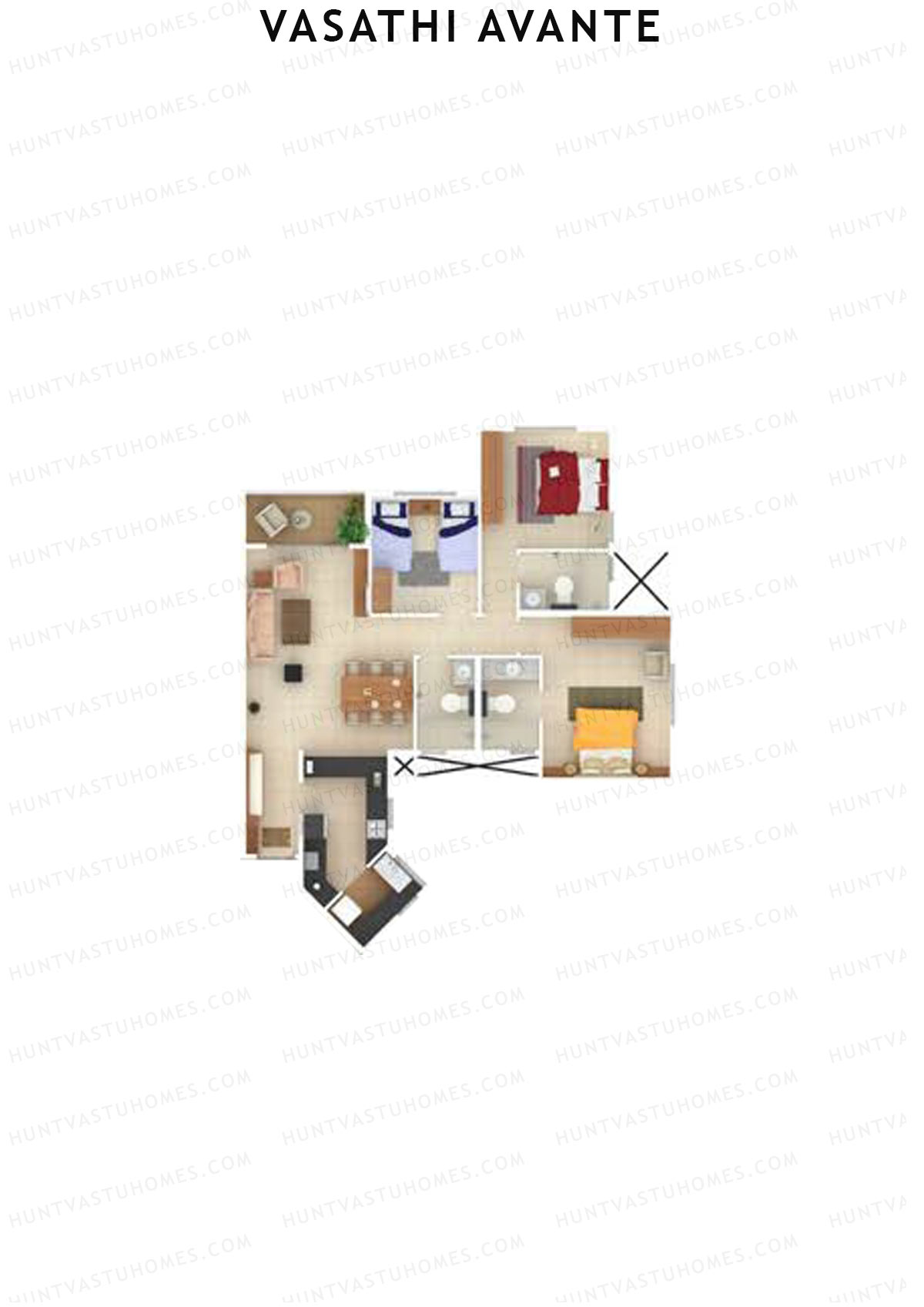 Vasathi Avante Aspen Wing 1 Unit 2 Floor Plan
