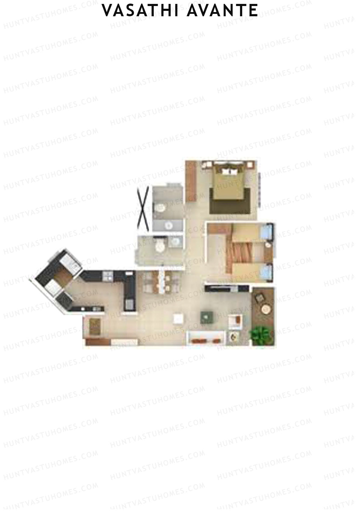 Vasathi Avante Aspen Wing 1 Unit 3 Floor Plan