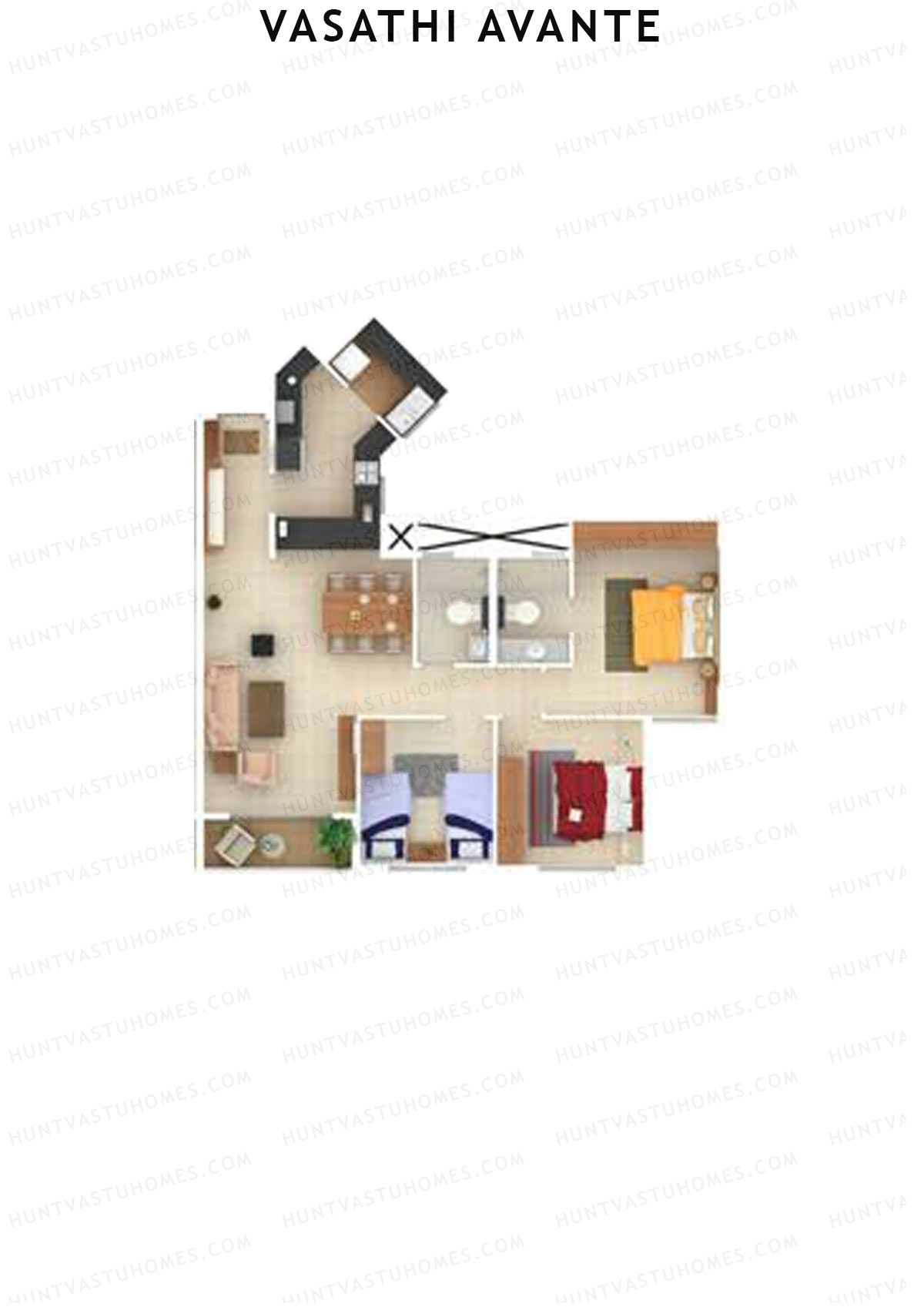 Vasathi Avante Aspen Wing 1 Unit 5 Floor Plan