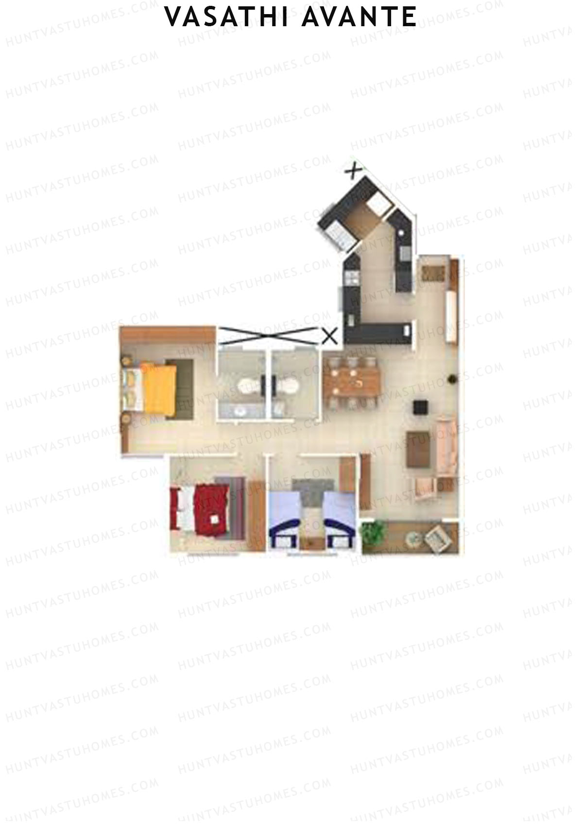 Vasathi Avante Aspen Wing 1 Unit 6 Floor Plan