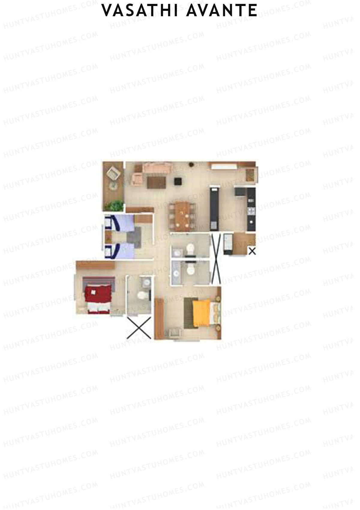 Vasathi Avante Aspen Wing 3 Unit 1 Floor Plan