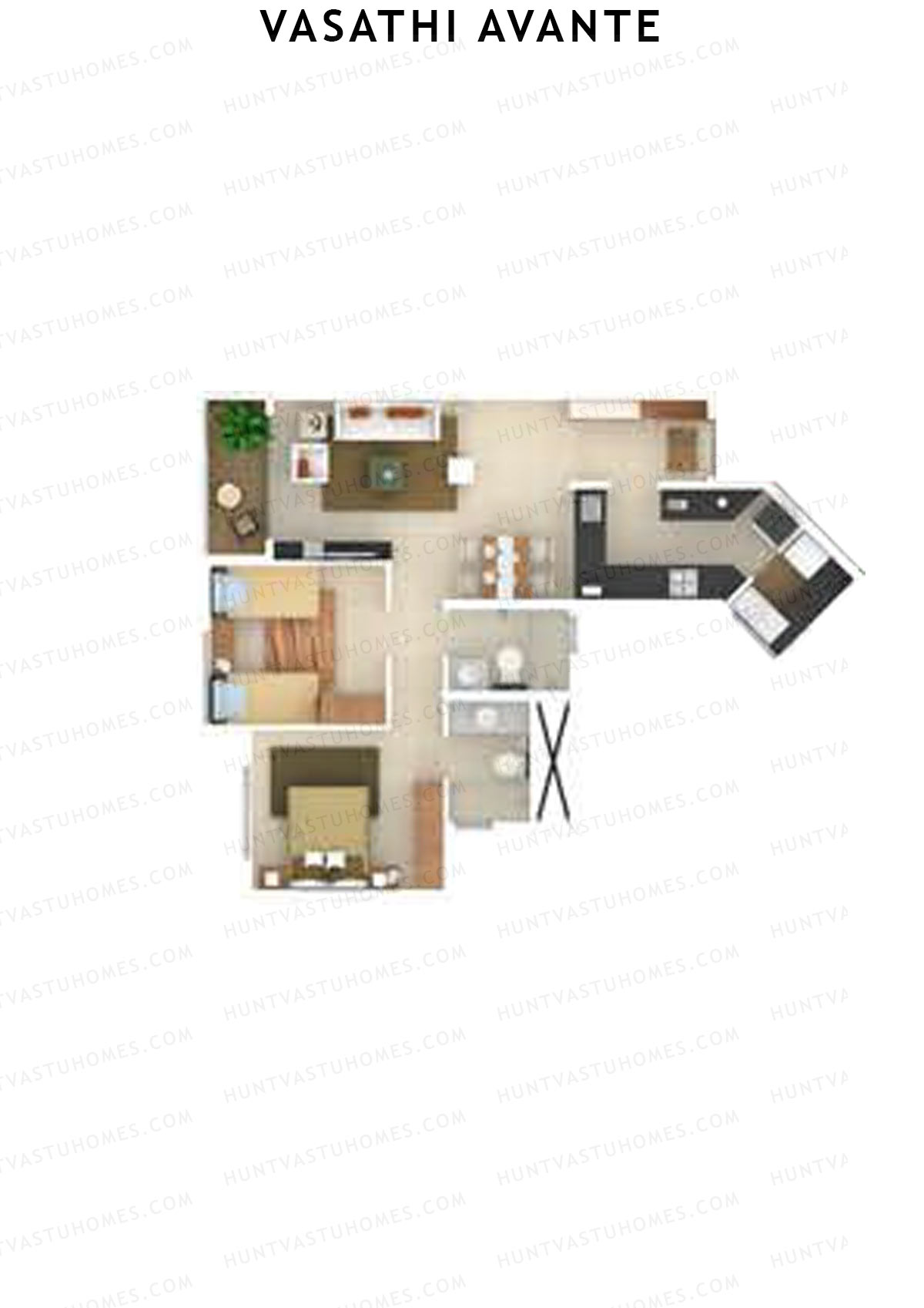 Vasathi Avante Birch Wing 1 Unit 1 Floor Plan