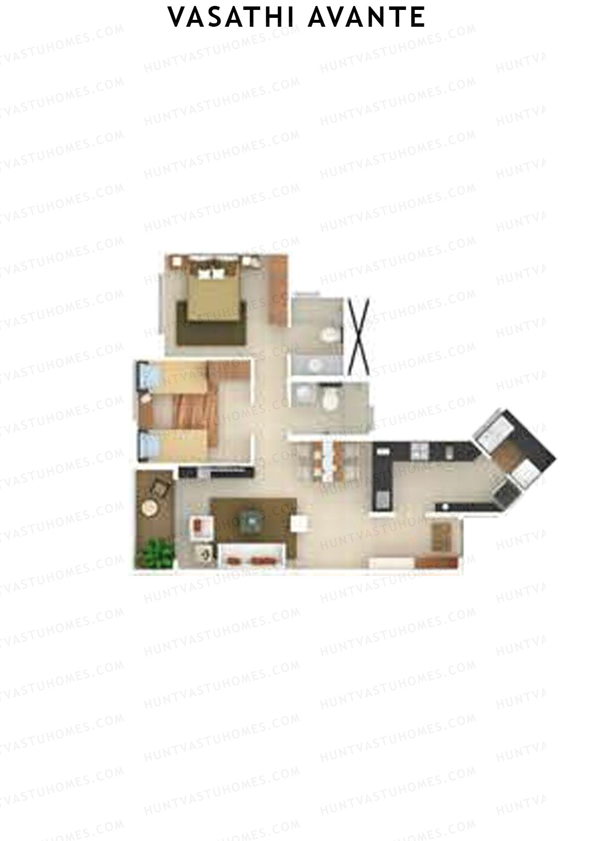 Vasathi Avante Birch Wing 1 Unit 2 Floor Plan