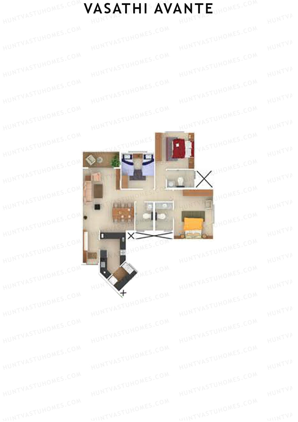Vasathi Avante Birch Wing 1 Unit 4 Floor Plan