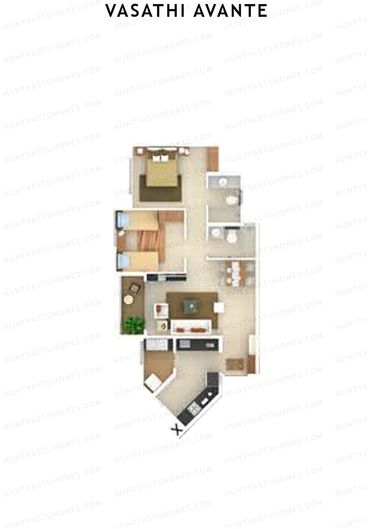 Vasathi Avante Birch Wing 2 Unit 3 Floor Plan