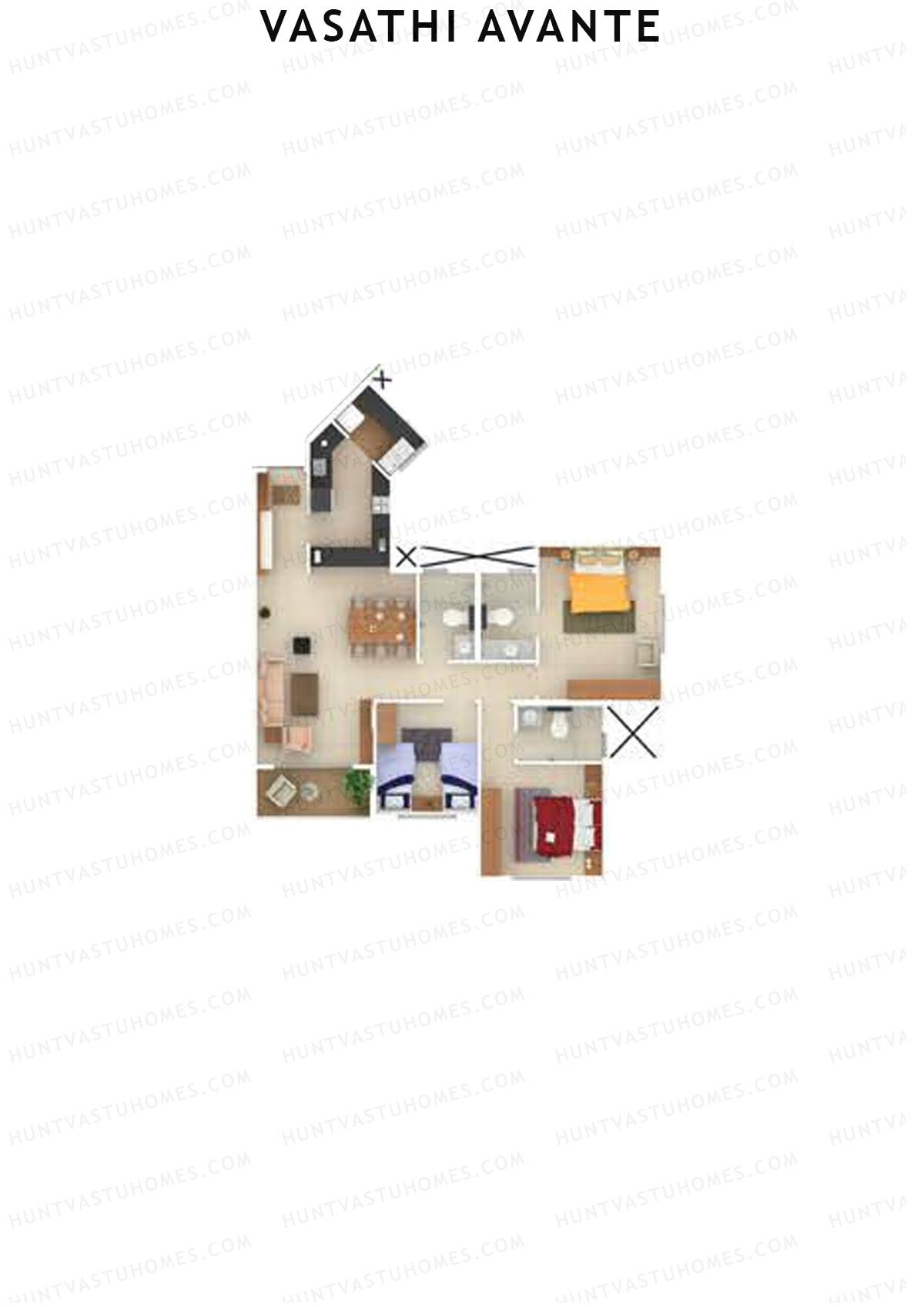 Vasathi Avante Birch Wing 3 Unit 3 Floor Plan