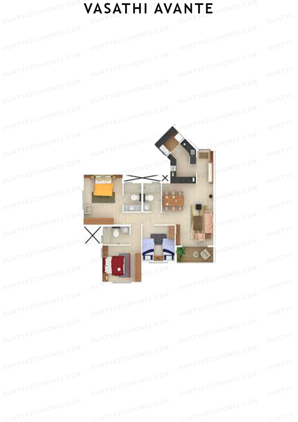 Vasathi Avante Birch Wing 3 Unit 4 Floor Plan