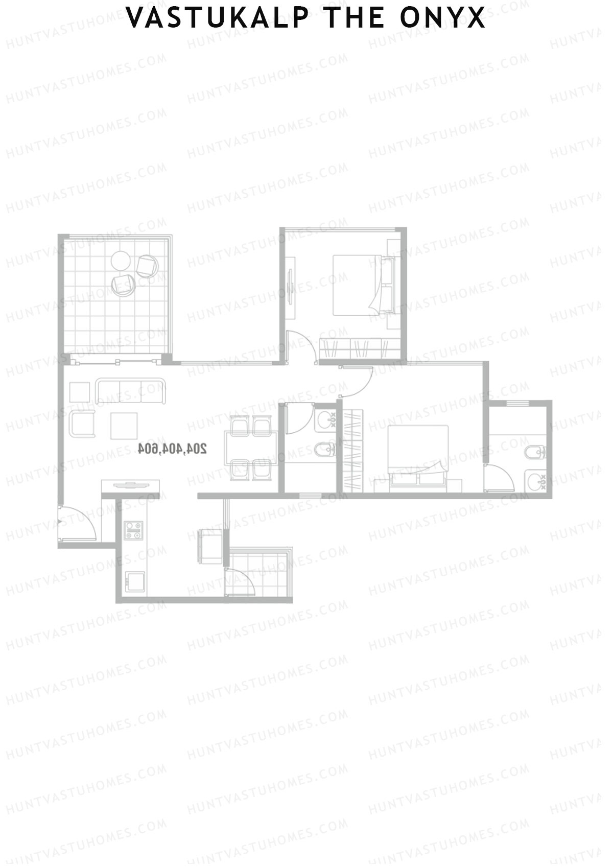 Vastukalp The Onyx Wing A Unit 1 (Type 1) Floor Plan
