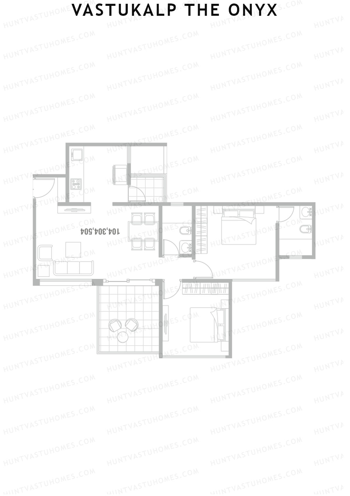 Vastukalp The Onyx Wing B Unit 2 (Type 1) Floor Plan