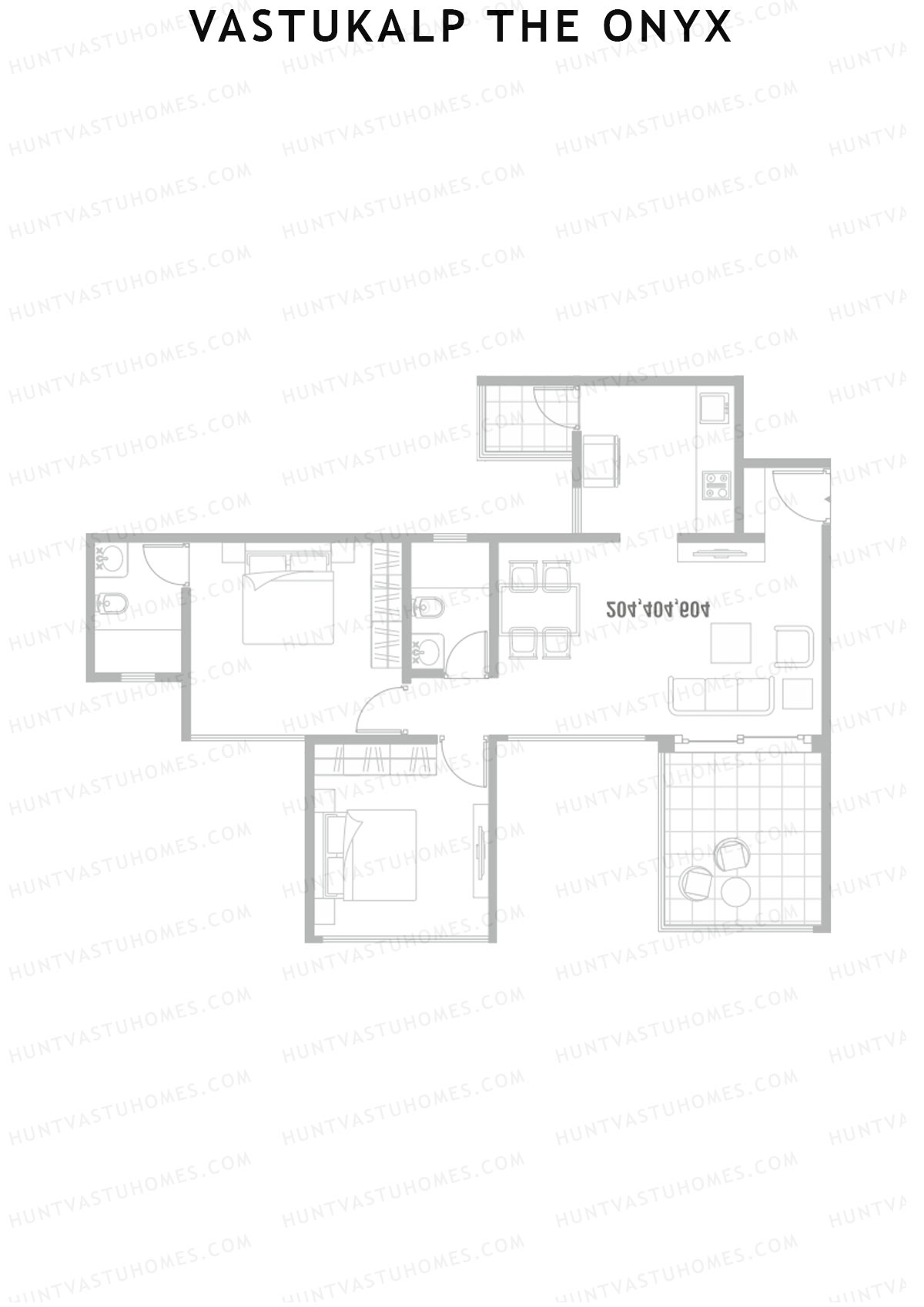 Vastukalp The Onyx Wing B Unit 3 (Type 1) Floor Plan