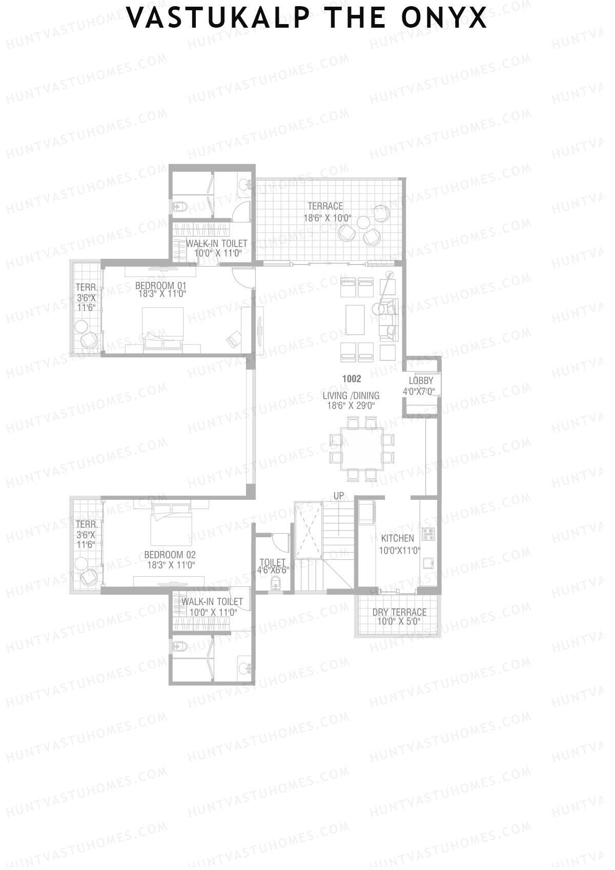 Vastukalp The Onyx Wing B Unit 3 + 4 TYPE (Penthouse) Floor Plan