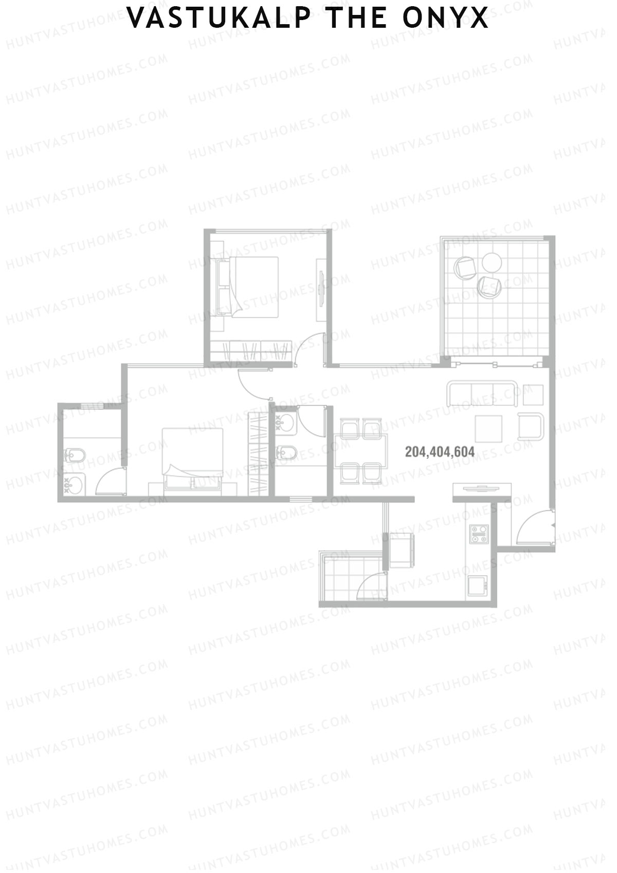 Vastukalp The Onyx Wing B Unit 4 (Type 1) Floor Plan