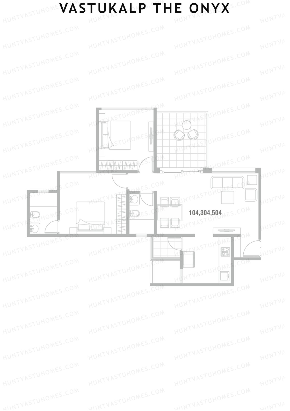 Vastukalp The Onyx Wing B Unit 4 (Type 1) Floor Plan