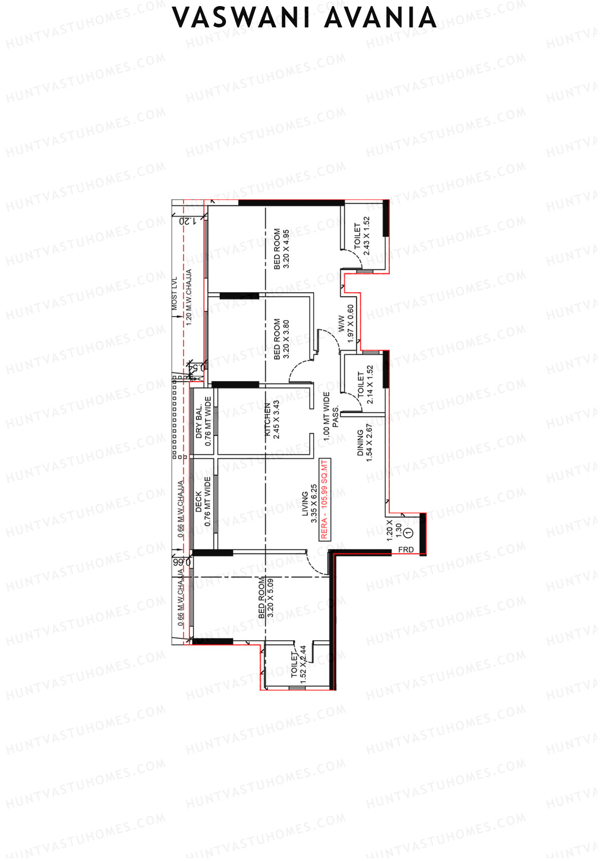 Vaswani Avania Tower 1 Unit 1 Floor Plan