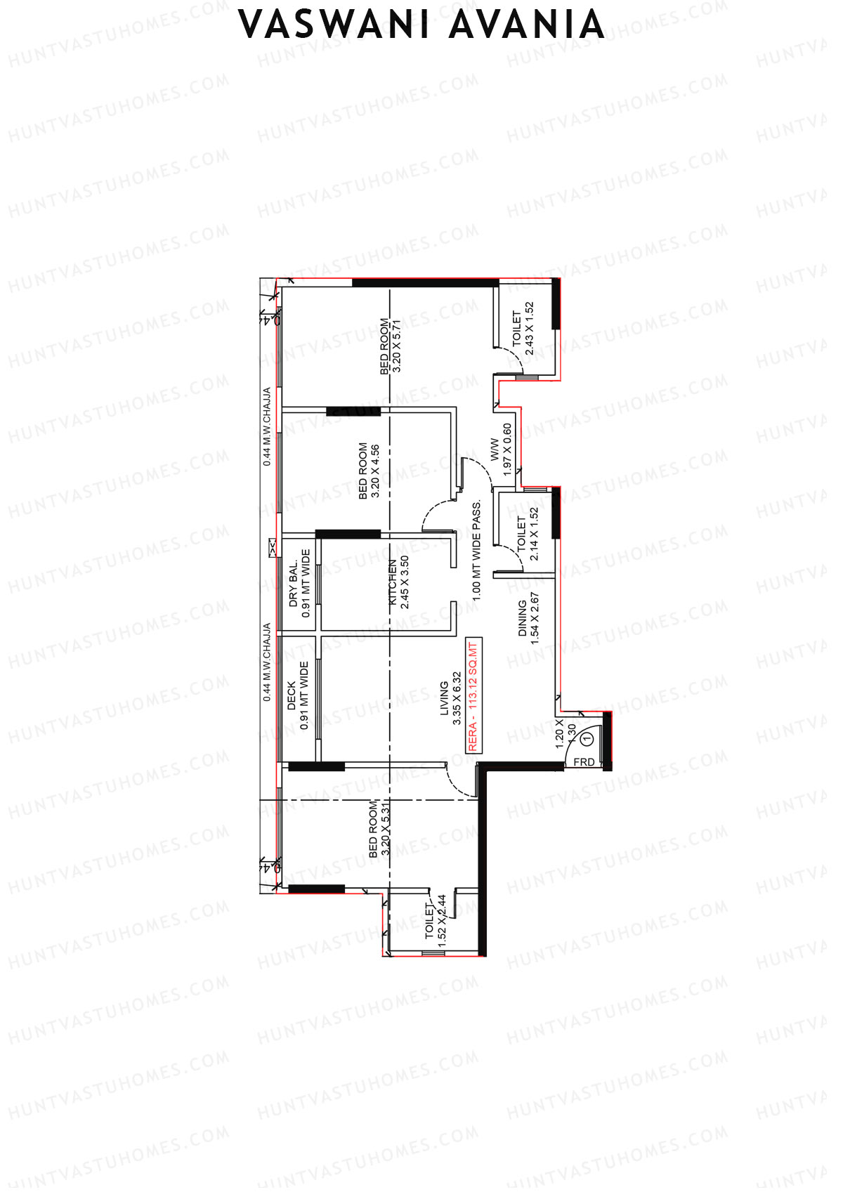 Vaswani Avania Tower 1 Unit 1 Floor Plan