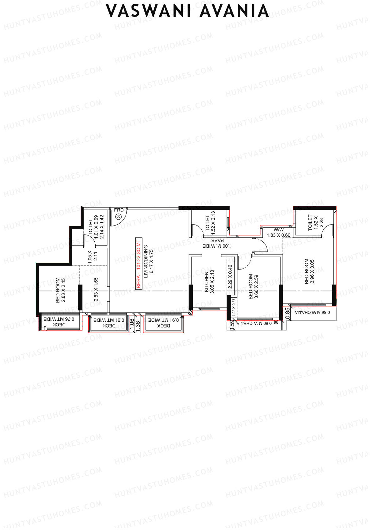 Vaswani Avania Tower 1 Unit 3 Floor Plan