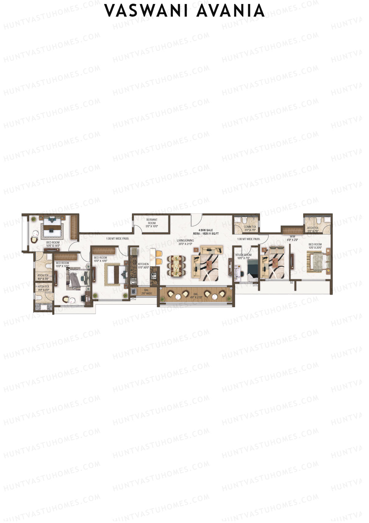 Vaswani Avania Tower 1 Unit 3 Floor Plan