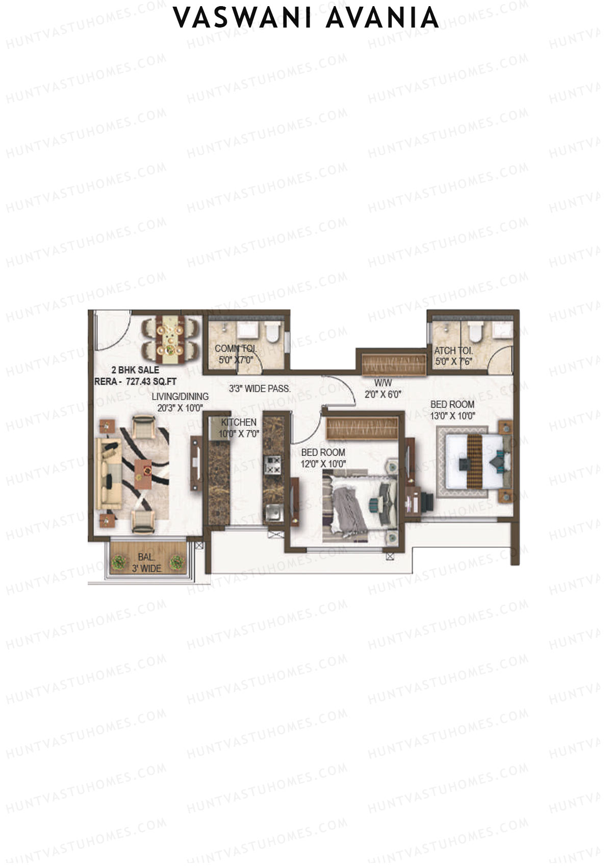 Vaswani Avania Tower 1 Unit 3 Floor Plan