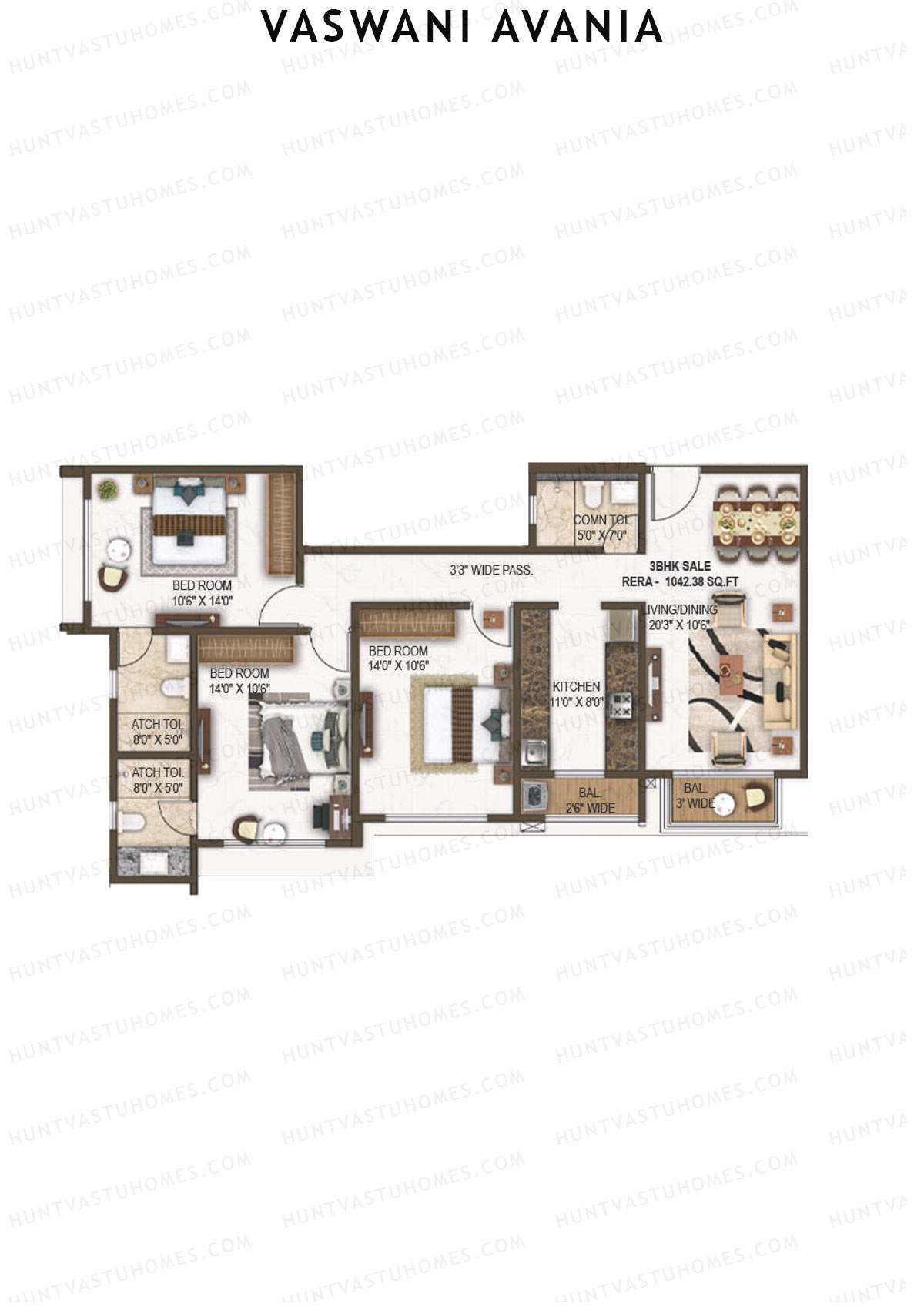Vaswani Avania Tower 1 Unit 4 Floor Plan