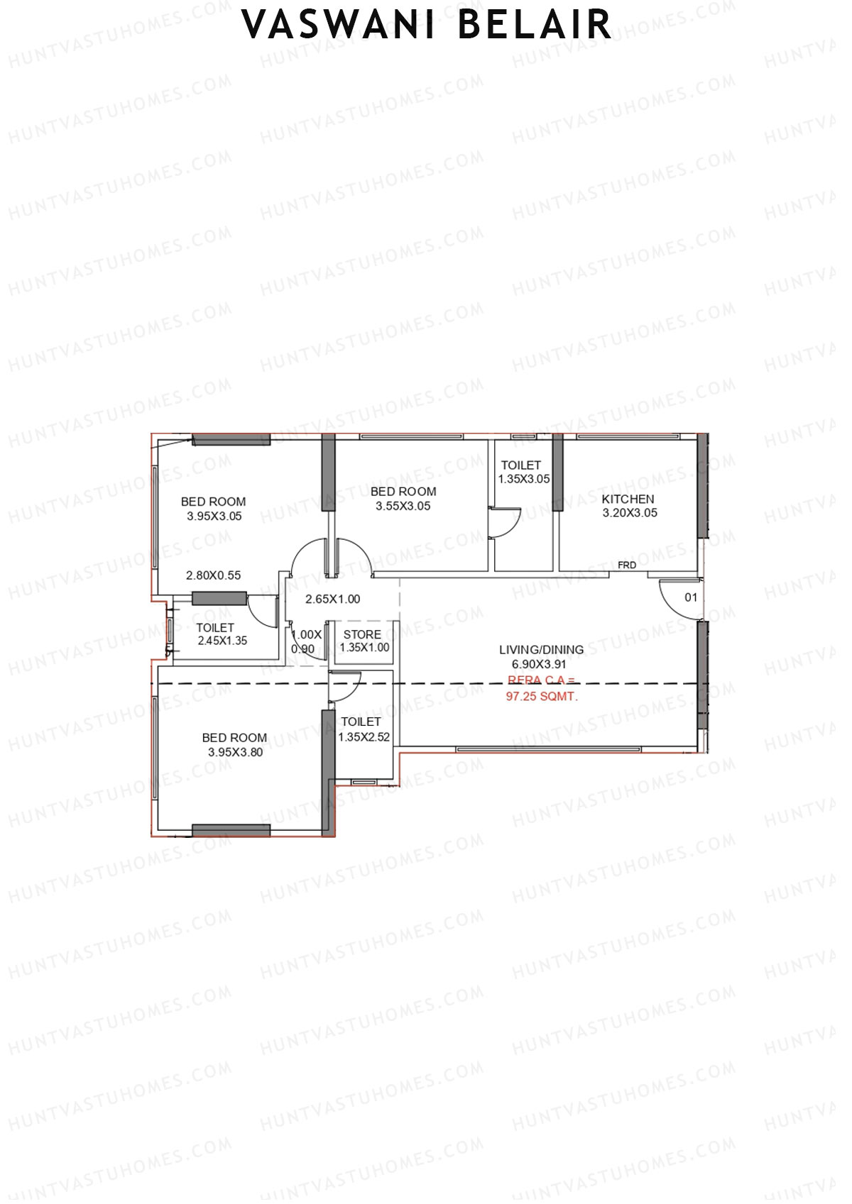 Vaswani BelAir Block A Unit 1 Floor Plan