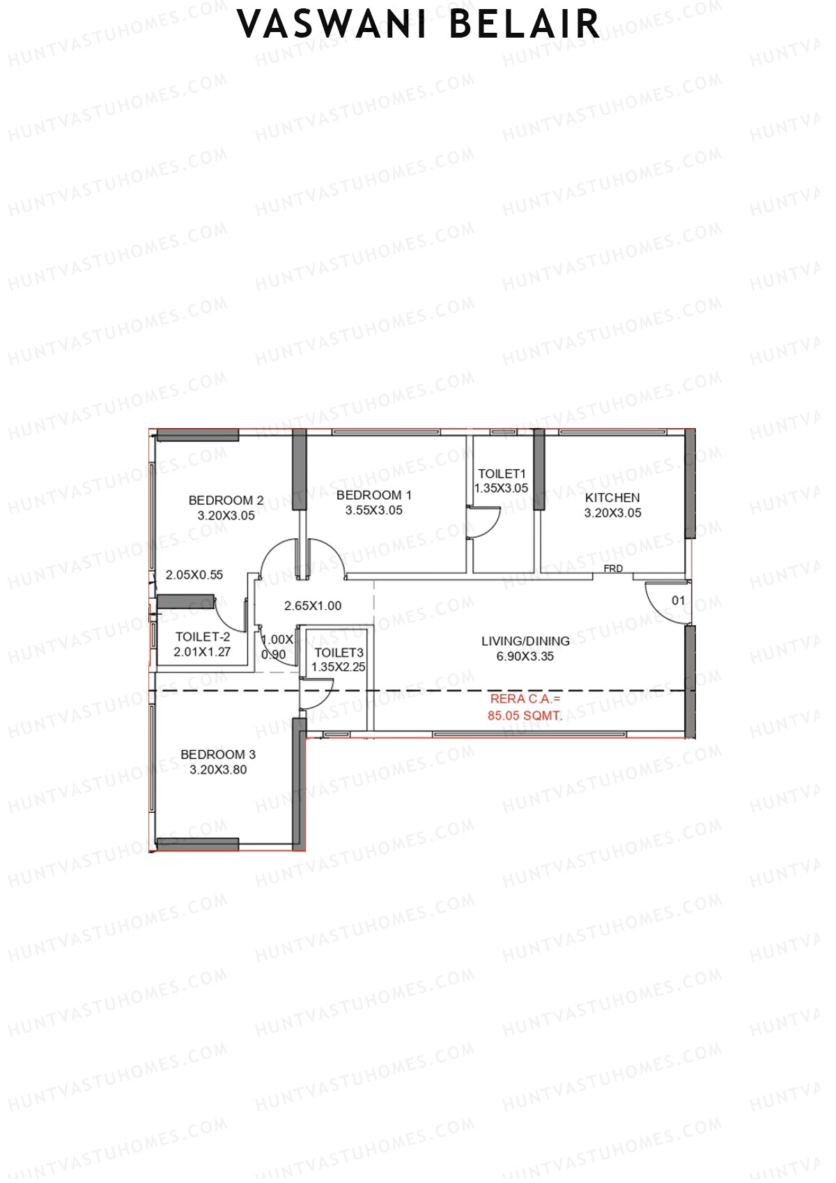 Vaswani BelAir Block A Unit 1 Floor Plan