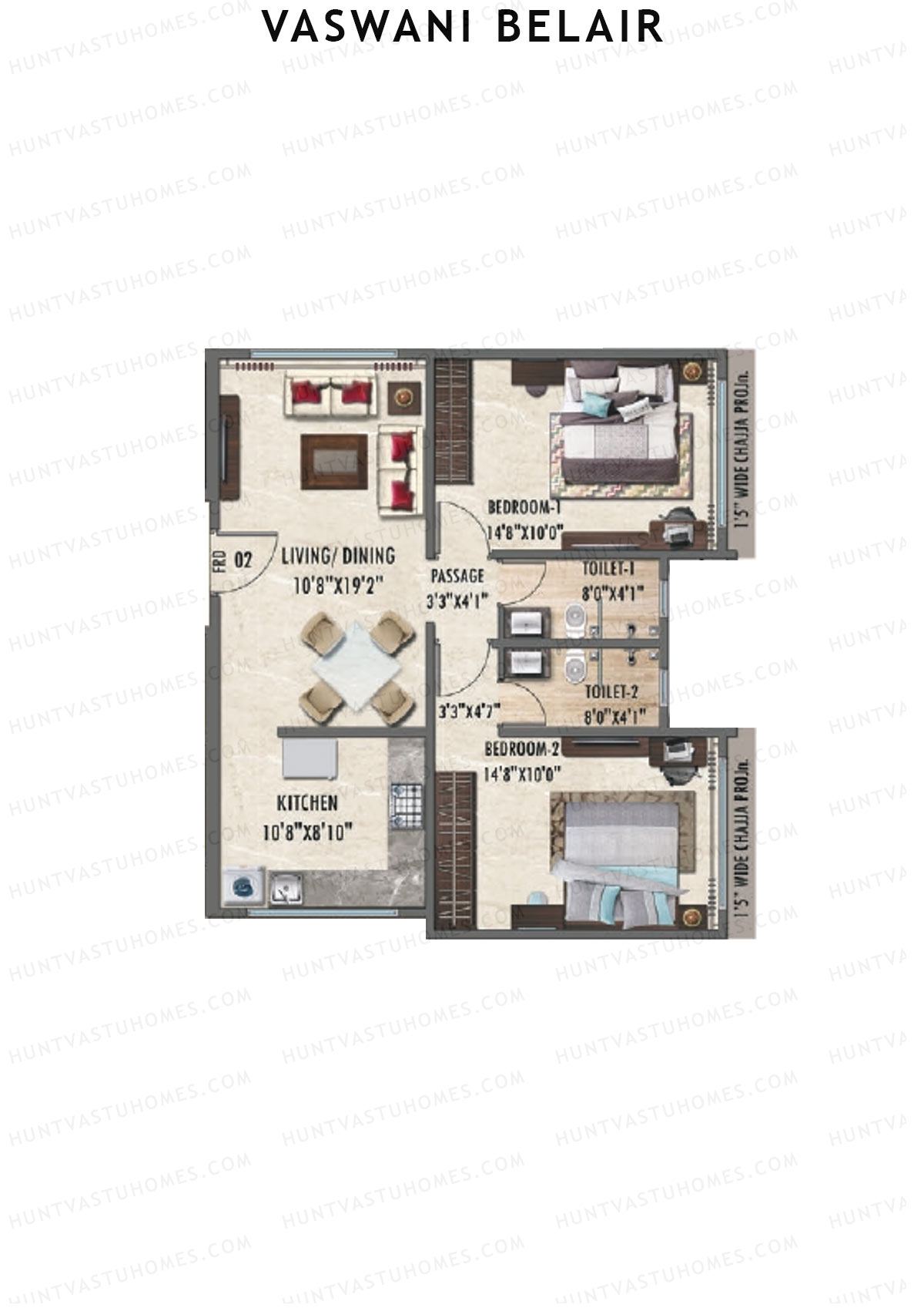 Vaswani BelAir Block A Unit 2 Floor Plan
