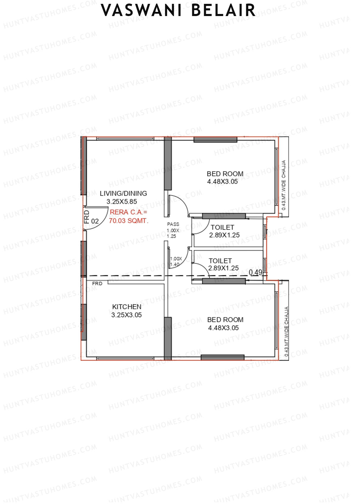 Vaswani BelAir Block A Unit 2 Floor Plan
