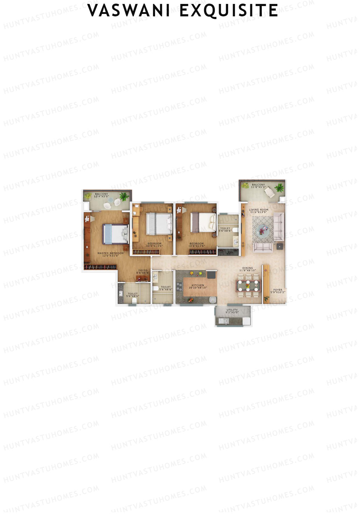 Vaswani Exquisite Tower A Unit 1 Floor Plan