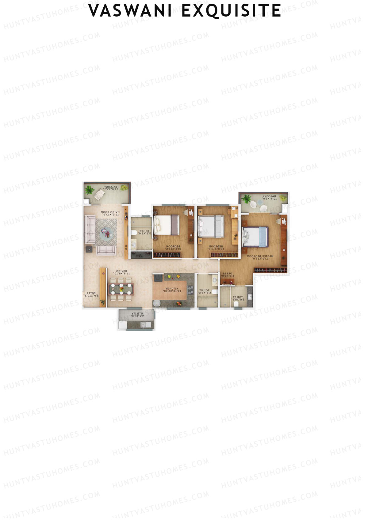 Vaswani Exquisite Tower A Unit 2 Floor Plan
