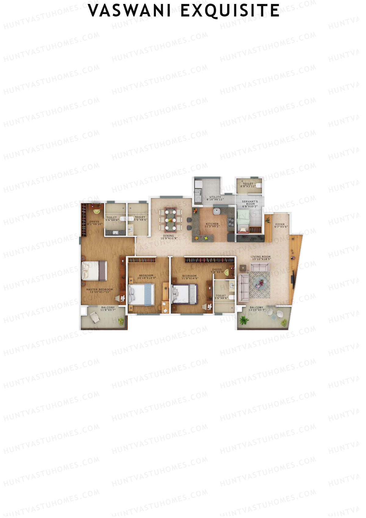 Vaswani Exquisite Tower A Unit 4 Floor Plan