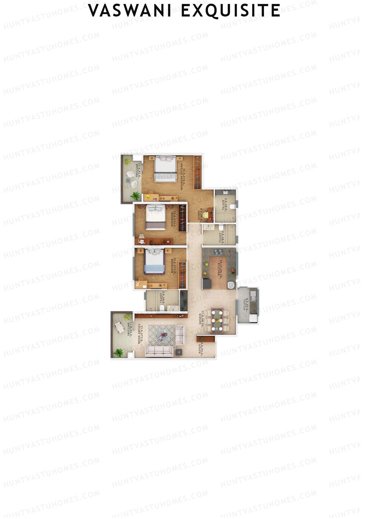 Vaswani Exquisite Tower B Unit 4 Floor Plan